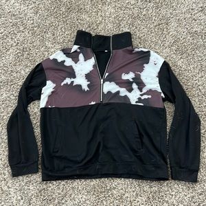 Cow print athletic half zip